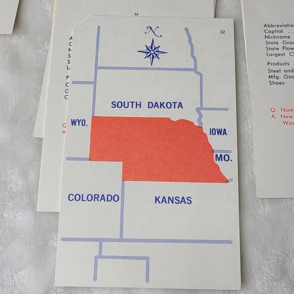 Milton Bradley United States Flash Cards  9002 Complete - Picture 11 of 15